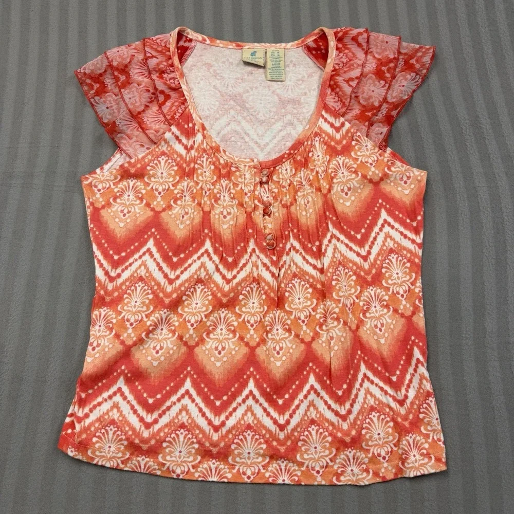 Caribbean Joe Island Supply Women's Petite Medium Multicolored Tank Top Style‎